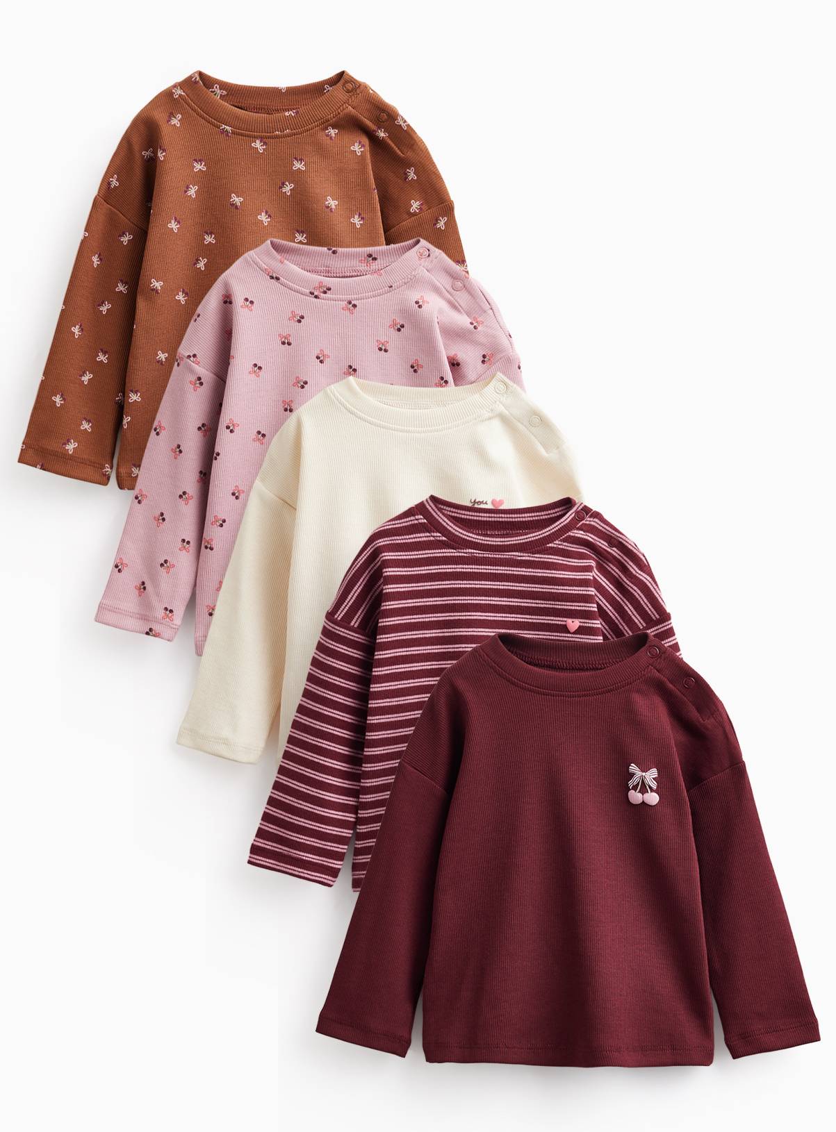 Ruffled Shoulder Heritage Tops 5-Pack 3-6 months - Image 1
